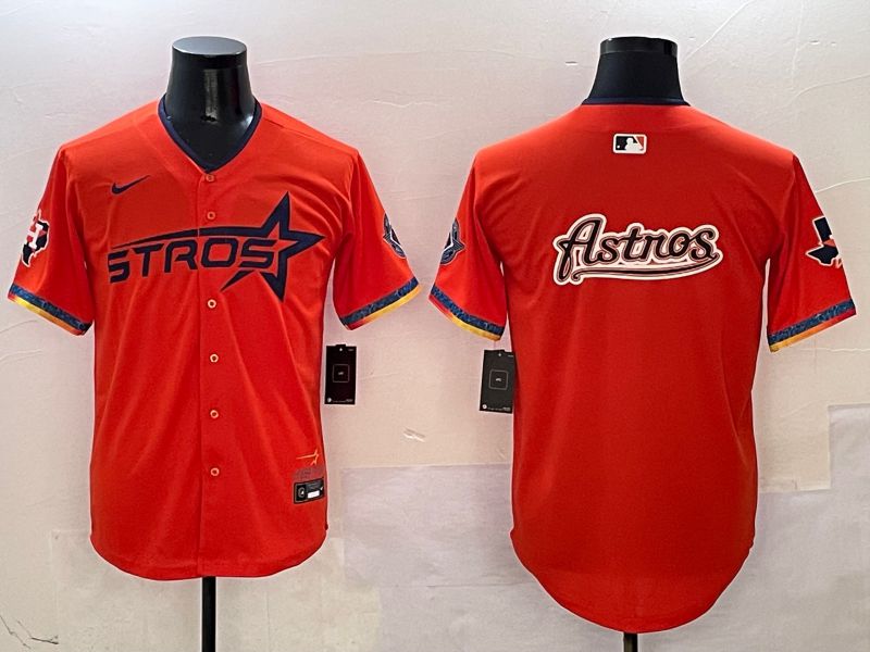 Men Houston Astros Blank Orange Fourth generation Joint Name Nike 2025 MLB Jersey style 10->houston astros->MLB Jersey